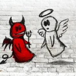 un angel representa la virtud y un demonio la tentacion