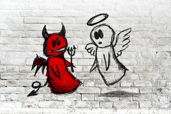 un angel representa la virtud y un demonio la tentacion